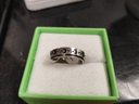Stainless Steel Fidget Spinner Ring With Moons Size 7