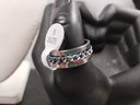 Multi Colored Stainless Steel Fidget Spinner Ring Size 8