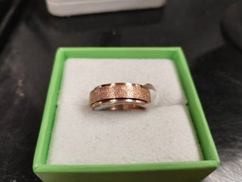 Rose Gold Fidget Spinner Ring Size 6