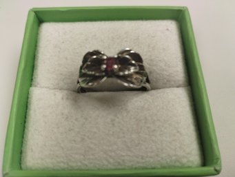 Sterling Silver And Garnet? Ring Size 9