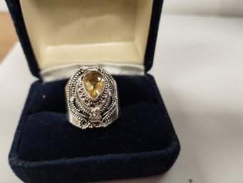 Sterling Silver Overlay And Citrine? Poisoning Size 9