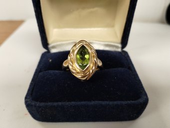 Gold Over Sterling And Peridot? Ring Size 8
