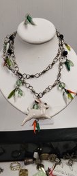 Fun Vintage Rabbit Charm Necklace 30' Chain
