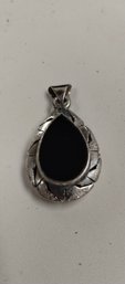 Sterling Silver And Onyx Pendant
