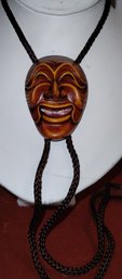 Korean Hand Carved Wooden Folk Mask Bolo/necklace