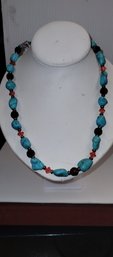 Beautiful Multi Beaded Turquoise (?) Necklace