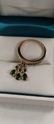 Bbj Gold Over Sterling W/Russian Diopside Stones Size 7 Ring