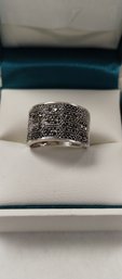 Sterling Silver And Marcasite Ring Size 8
