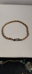 14kt Gold Braided Rope Chain Bracelet