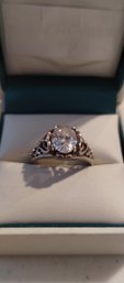 Sterling Silver And CZ Ring Size 9