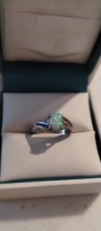 Sterling Silver And Opal (?)ring Size 5.75