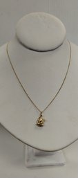 14kt Yellow Gold Cherub Necklace W/14kt Gold Chain