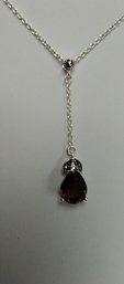 Sterling Silver And Smokey Quartz Necklace
