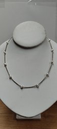 Sterling Silver And Faux Pearl Necklace