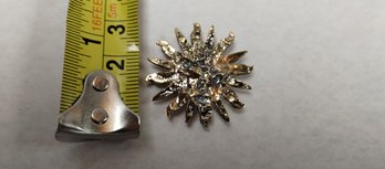 Vintage Sterling Silver Sunburst Brooch/pendant