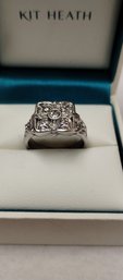 Sterling Silver Overlay Poison Ring Size 8