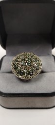 2kt Russian Diopside And Sterling Ring Size 7