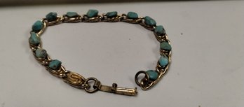 Vintage Goldtone Turquoise (?) Bracelet