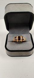 Vintage Avon Golden Marquis Faux Topaz Ring Size 6 To 7