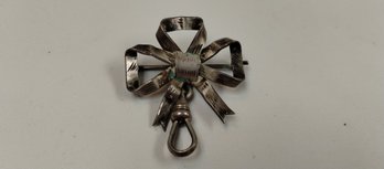 Vintage Sterling Silver Bow Brooch/watch Fob