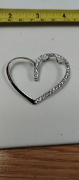Sterling Silver And CZ Heart Pendant