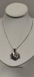 Sterling Silver Mayan Style Pendant And Chain