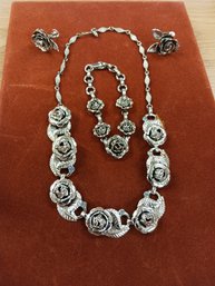 Silver Tone Necklace/ Bracelet/ Earrings