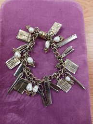 Vintage Charm Bracelet,  Magnetic Clasp