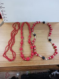 Red Necklace Lot