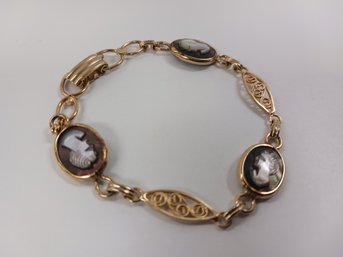 Vintage Dixelle Cameo Mother Of Pearl? Bracelet 1/20 12k