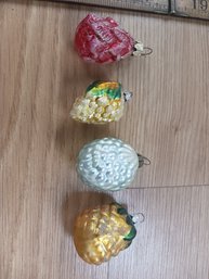 Vintage Glass Fruit/ Pine Cone Ornaments