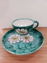 Tea Cup And Sauce,  Flowers