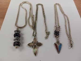 Silver Tone Necklace Lot
