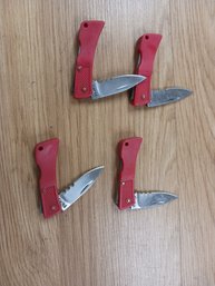 Lot Of 4 Red Pocket Knives