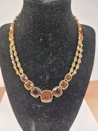 Amber Rhinestone Necklace
