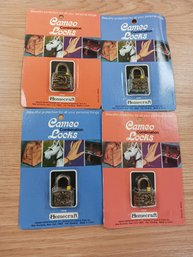 Set Of 4 Vintage Cameo Combination Locks