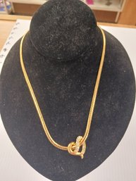 Golden Rhinestone Heart Necklace