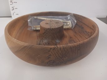 Beautiful Wood Nut Bowl And Nut Crackers