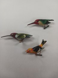 Vintage Wooden Bird Pins