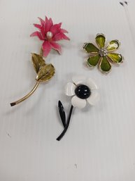 Vintage Flower Pin Lot