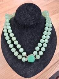 Fun Vintage Green Bead Necklace