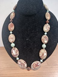 Brown And Green Stone Necklace