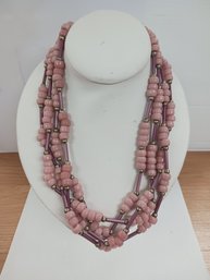 Pink Multi Strand Necklace