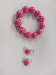 Pink Bracelet/ Earrings