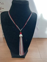Red, White And Blue Tussle Necklace