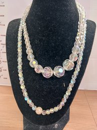 2 Clear Bead Necklaces
