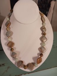 Green And Brown Stone Necklace
