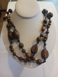 Wood And Cord Necklace