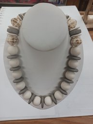 Grey And White Necklace