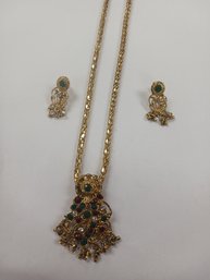 Bollywood Style Necklace And Earrings